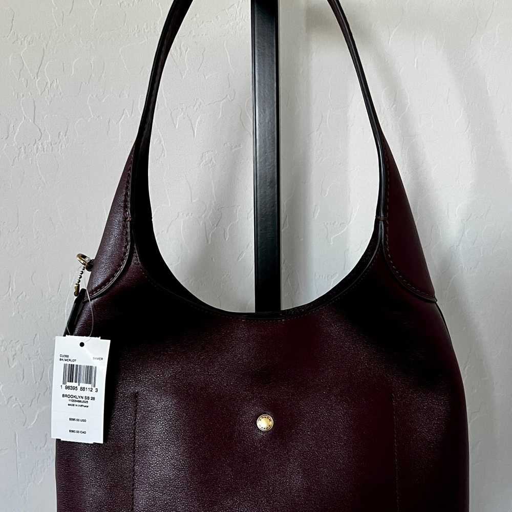 Coach Brooklyn 28 Leather Merlot Shoulder Bag